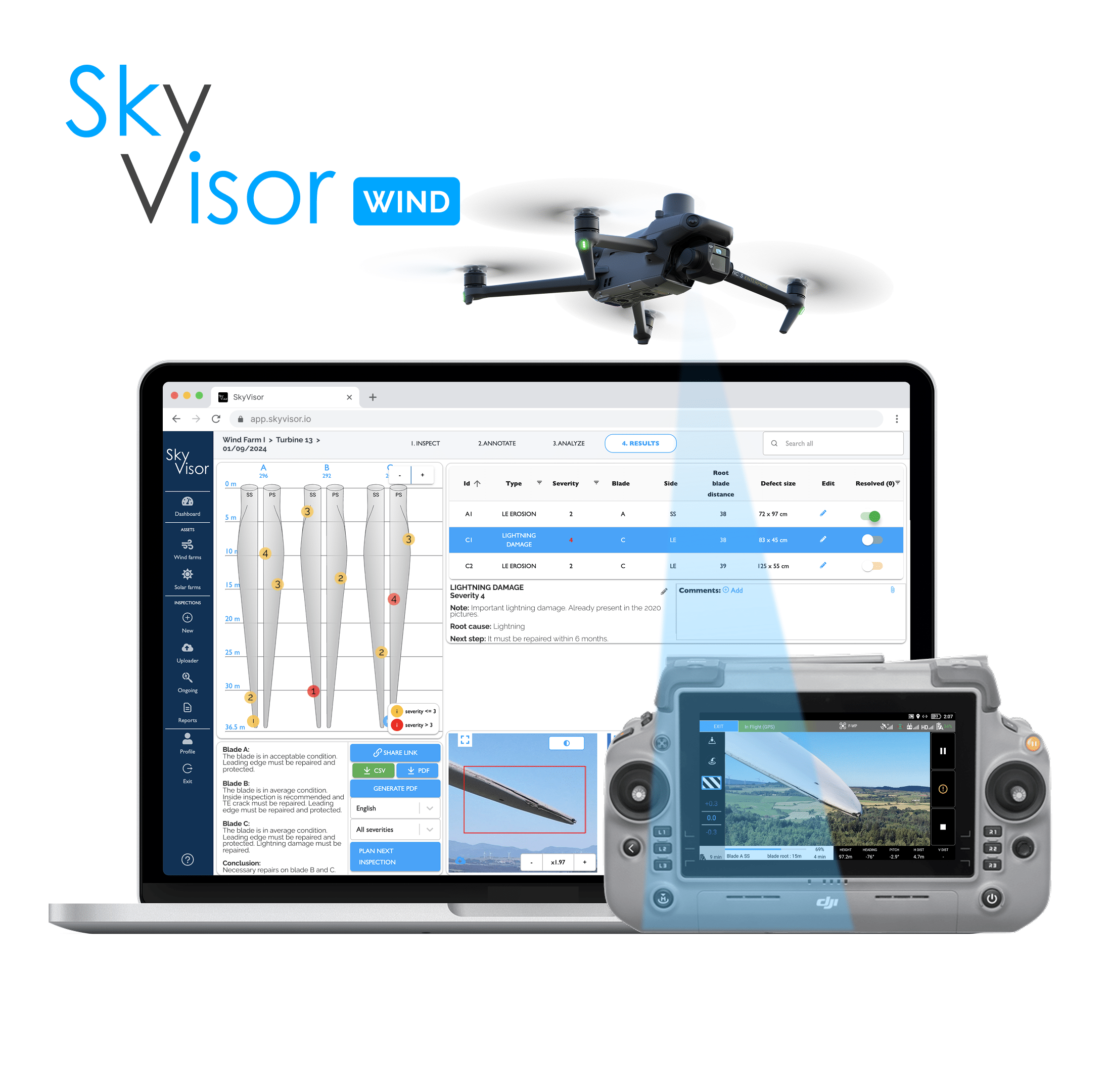 Skyvisor Wind: Software ispezione per torri e turbine eoliche